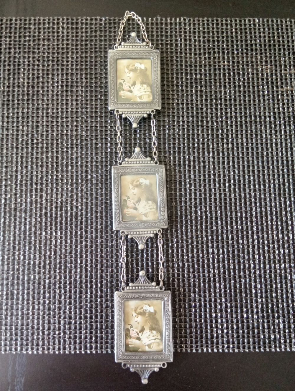 Ornate Bronze-tone Triple Hanging Photo Frames